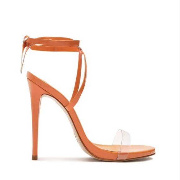 Schutz Cloe Vinyl Open Toe Sz 7B Lace Up Ankle Strap Stiletto High Heel Sandals - Picture 6 of 14